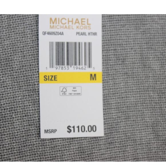 Michael Kors Pearl Heather Tunic Sweater NWT Size Medium Silver Back Zipper - Picture 5 of 8